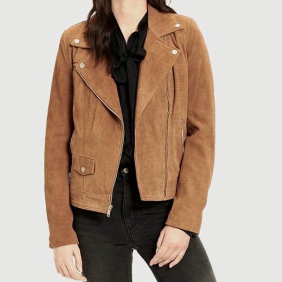 Women's Ugg Ronnie Suede Moto Jacket Size M Excellent - Never Worn New - Picture 1 of 14
